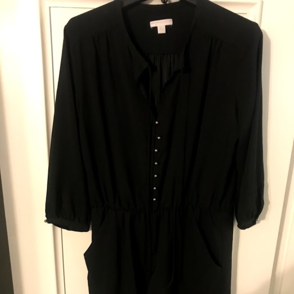 3/4 Sleeve Black Romper